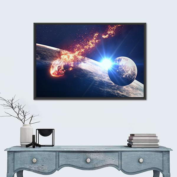 Galaxies In Outer Space Canvas Wall Art-1 Piece-Floating Frame-24" x 16"-Tiaracle