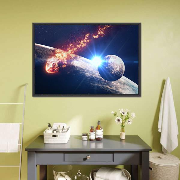 Galaxies In Outer Space Canvas Wall Art-1 Piece-Floating Frame-24" x 16"-Tiaracle