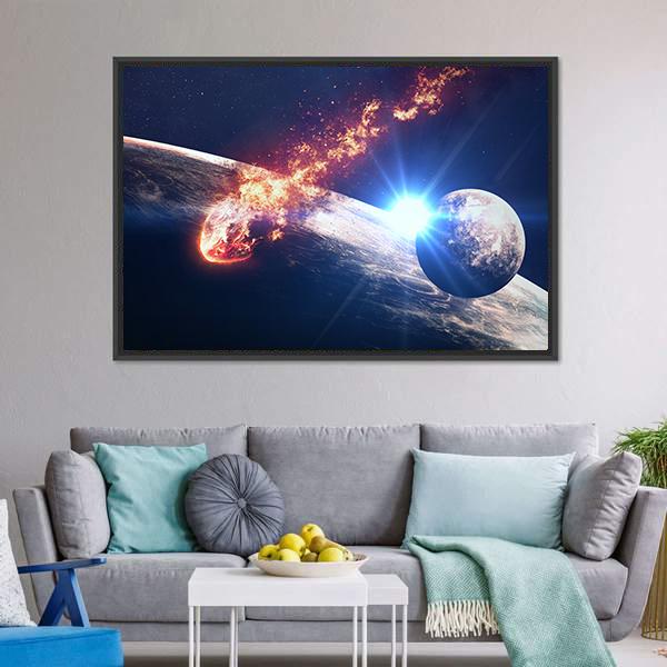 Galaxies In Outer Space Canvas Wall Art-3 Horizontal-Gallery Wrap-25" x 16"-Tiaracle