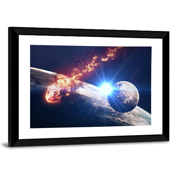 Galaxies In Outer Space Canvas Wall Art-3 Horizontal-Gallery Wrap-25" x 16"-Tiaracle