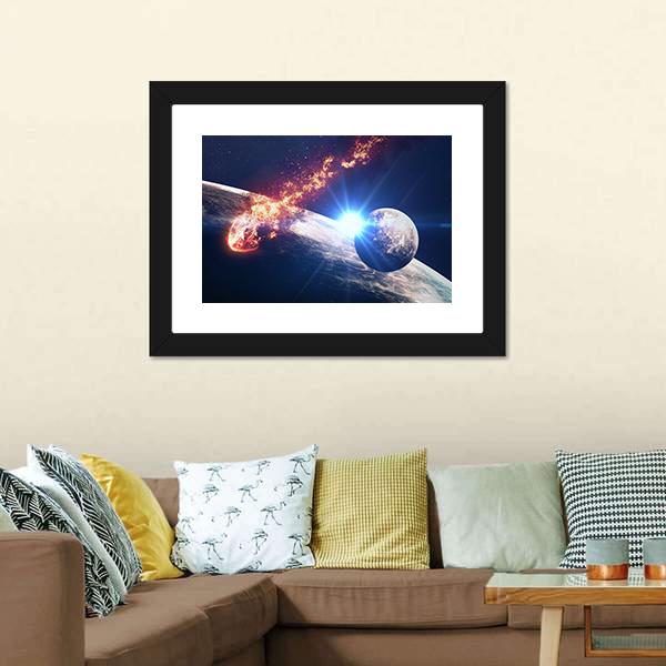 Galaxies In Outer Space Canvas Wall Art-3 Horizontal-Gallery Wrap-25" x 16"-Tiaracle