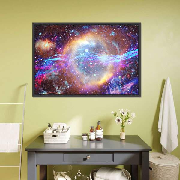 Galaxy And Nebula Canvas Wall Art-1 Piece-Floating Frame-24" x 16"-Tiaracle