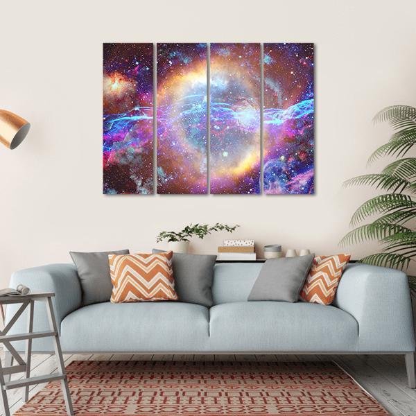 Galaxy And Nebula Canvas Wall Art-4 Horizontal-Gallery Wrap-34" x 24"-Tiaracle