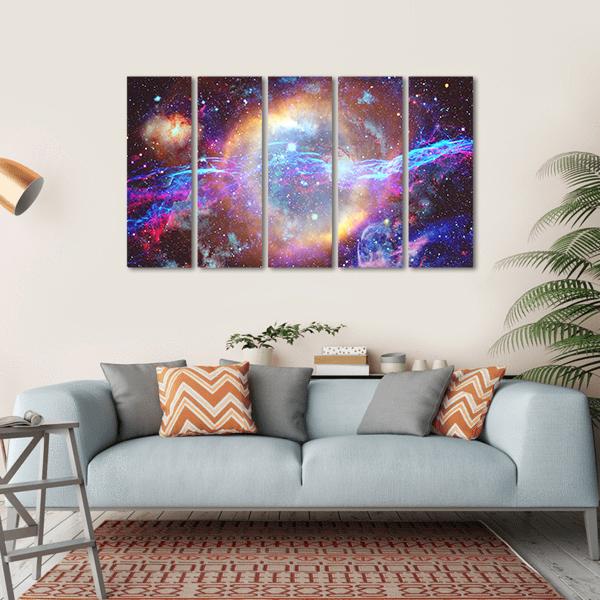 Galaxy And Nebula Canvas Wall Art-5 Horizontal-Gallery Wrap-22" x 12"-Tiaracle