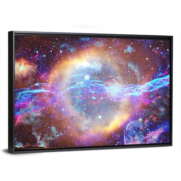 Galaxy And Nebula Canvas Wall Art-3 Horizontal-Gallery Wrap-25" x 16"-Tiaracle
