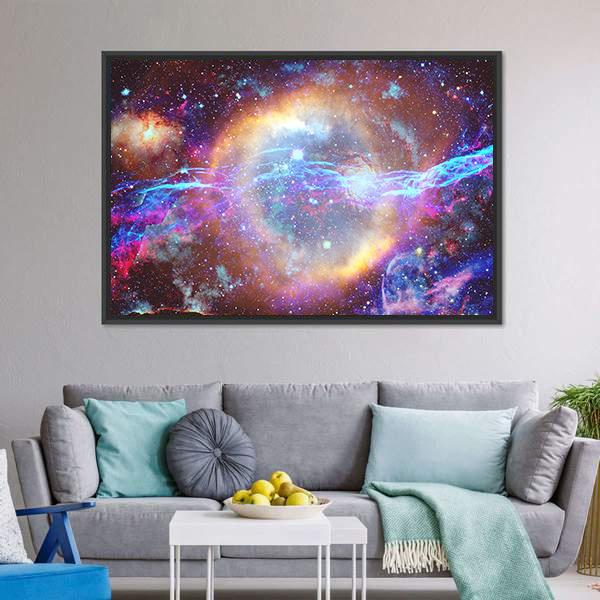 Galaxy And Nebula Canvas Wall Art-3 Horizontal-Gallery Wrap-25" x 16"-Tiaracle
