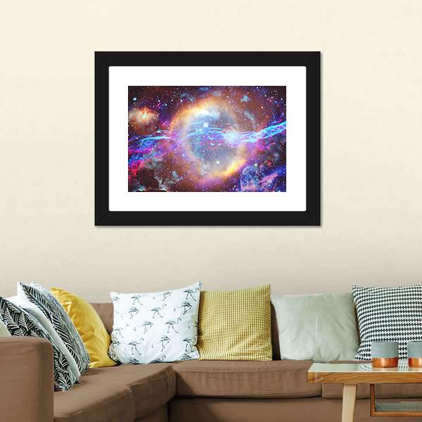 Galaxy And Nebula Canvas Wall Art-3 Horizontal-Gallery Wrap-25" x 16"-Tiaracle