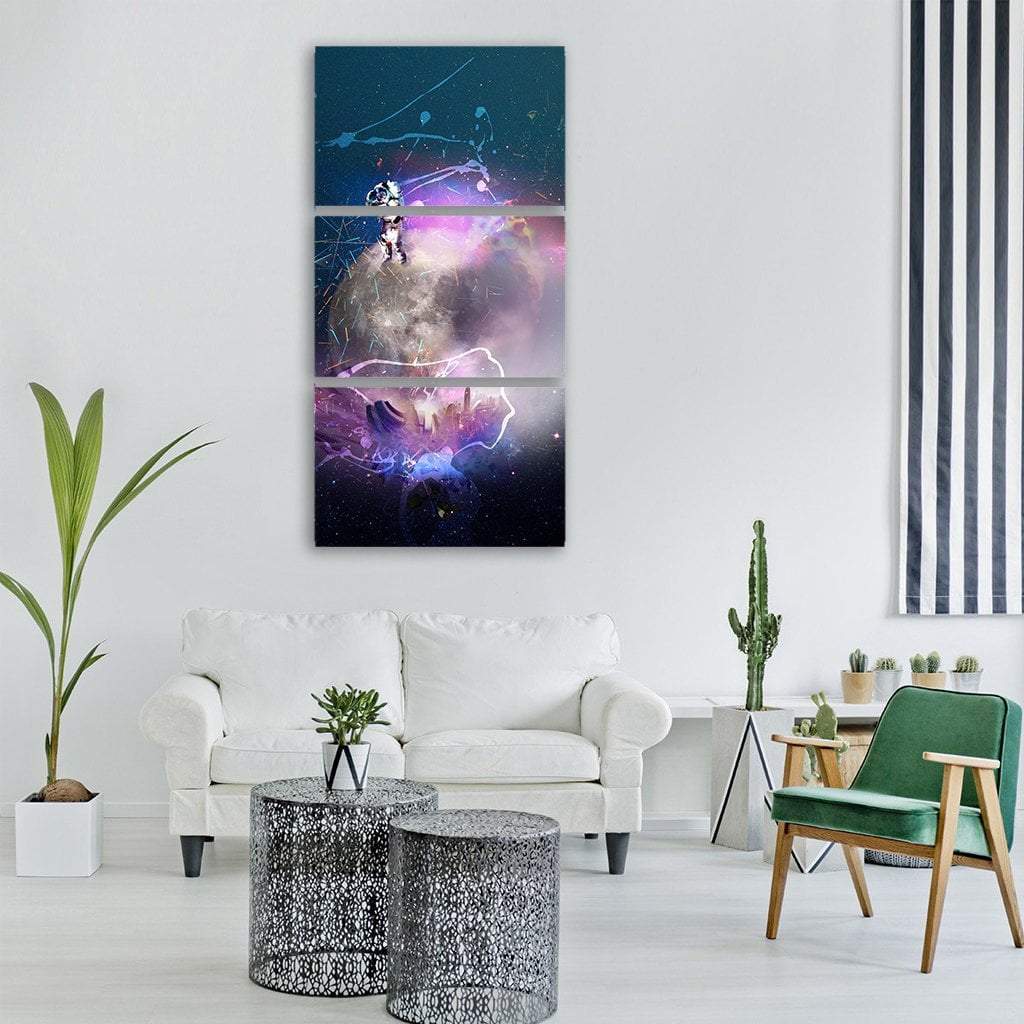 Galaxy Glow Light Vertical Canvas Wall Art-3 Vertical-Gallery Wrap-12" x 25"-Tiaracle