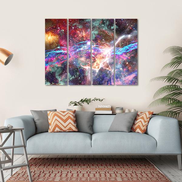 Galaxy &amp; Nebula Canvas Wall Art-4 Horizontal-Gallery Wrap-34" x 24"-Tiaracle