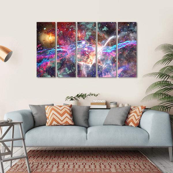 Galaxy &amp; Nebula Canvas Wall Art-5 Horizontal-Gallery Wrap-22" x 12"-Tiaracle