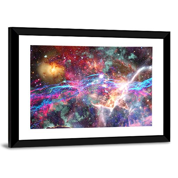Galaxy &amp; Nebula Canvas Wall Art-3 Horizontal-Gallery Wrap-25" x 16"-Tiaracle
