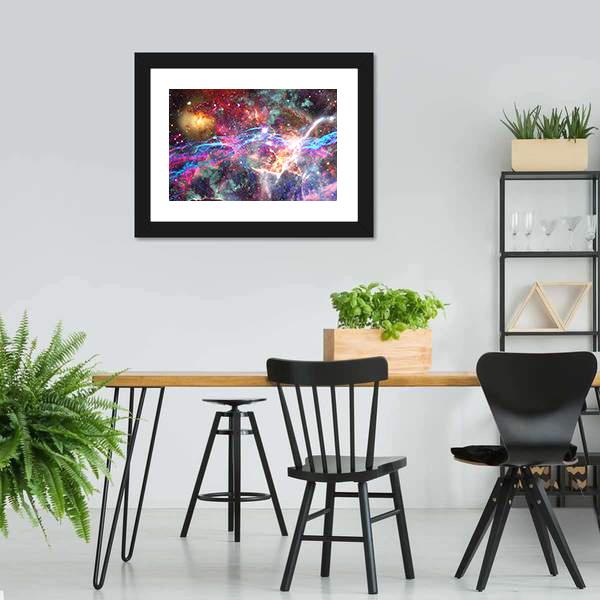 Galaxy &amp; Nebula Canvas Wall Art-5 Horizontal-Gallery Wrap-22" x 12"-Tiaracle