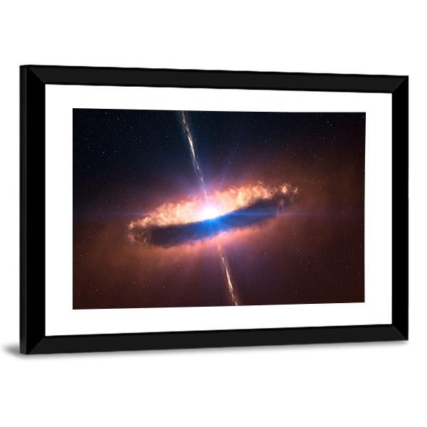 Galaxy System With Bright Optical Centre Element Panoramic Canvas Wall Art-1 Piece-36" x 12"-Tiaracle