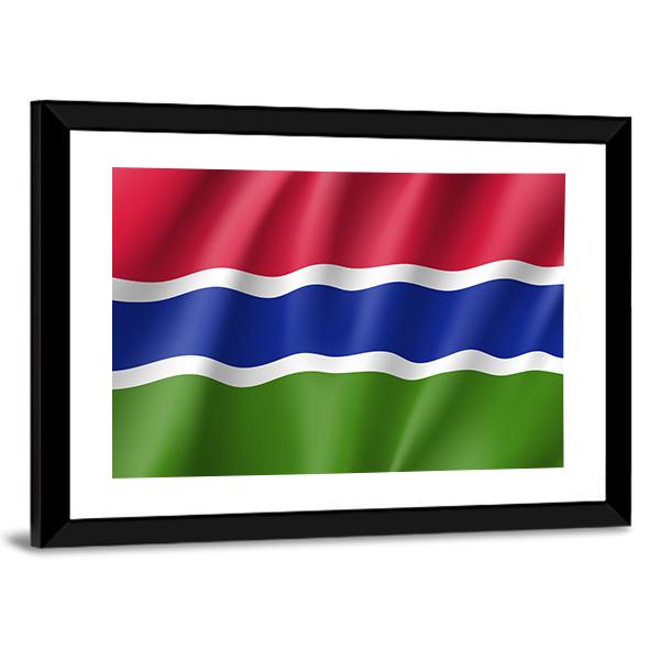 Gambia Flag Canvas Wall Art-5 Horizontal-Gallery Wrap-22" x 12"-Tiaracle