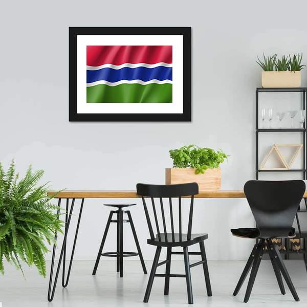 Gambia Flag Canvas Wall Art-5 Horizontal-Gallery Wrap-22" x 12"-Tiaracle