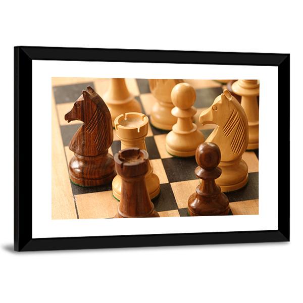Game Of Chess Canvas Wall Art-5 Horizontal-Gallery Wrap-22" x 12"-Tiaracle