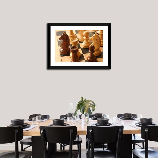 Game Of Chess Canvas Wall Art-5 Horizontal-Gallery Wrap-22&quot; x 12&quot;-Tiaracle