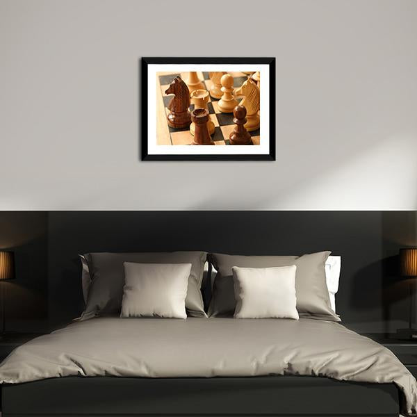 Game Of Chess Canvas Wall Art-5 Horizontal-Gallery Wrap-22" x 12"-Tiaracle