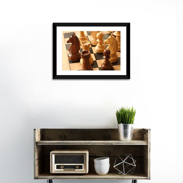 Game Of Chess Canvas Wall Art-3 Horizontal-Gallery Wrap-25" x 16"-Tiaracle