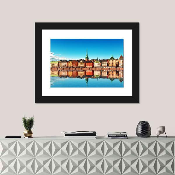 Gamla Stan Stockholm Canvas Wall Art-1 Piece-Framed Print-20" x 16"-Tiaracle