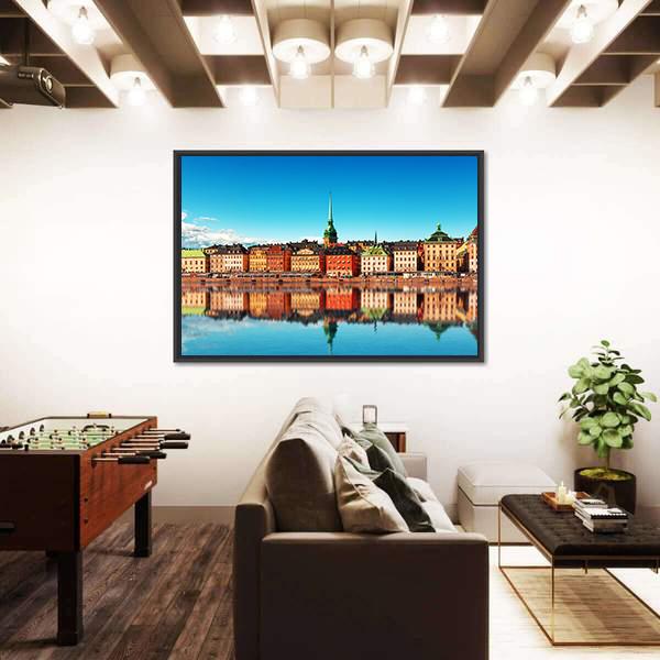 Gamla Stan Stockholm Canvas Wall Art-3 Horizontal-Gallery Wrap-25" x 16"-Tiaracle