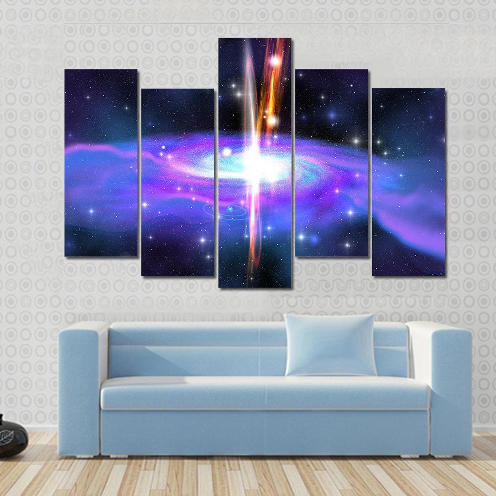 Gamma Ray Burst Canvas Wall Art-5 Pop-Gallery Wrap-47" x 32"-Tiaracle