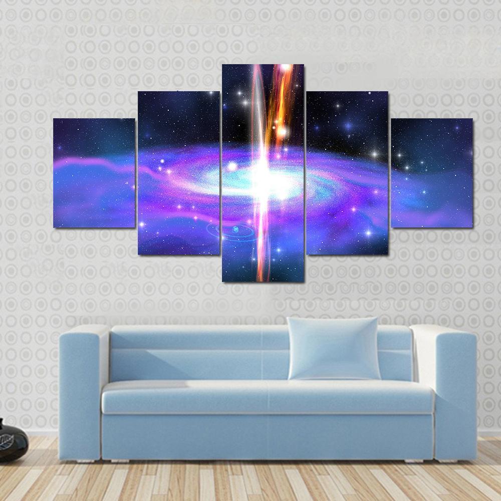 Gamma Ray Burst Canvas Wall Art-5 Star-Gallery Wrap-62" x 32"-Tiaracle