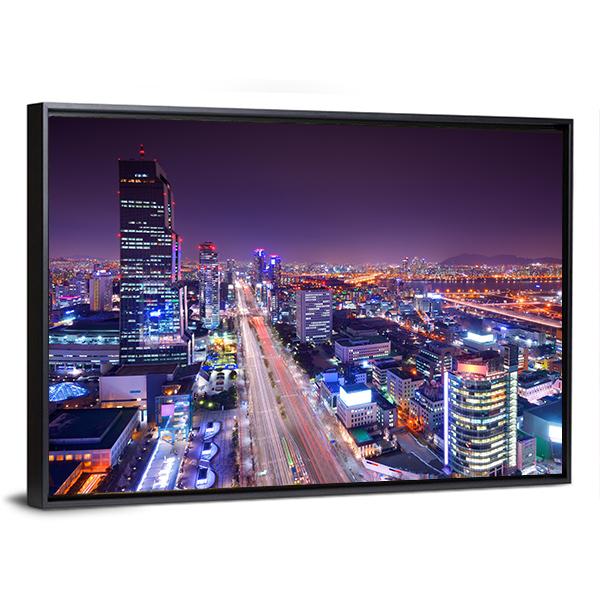 Gangnam District Skyline Canvas Wall Art-3 Horizontal-Gallery Wrap-25" x 16"-Tiaracle