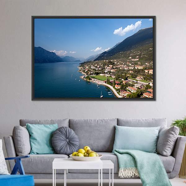 Garda Lake Italy Canvas Wall Art-3 Horizontal-Gallery Wrap-25" x 16"-Tiaracle