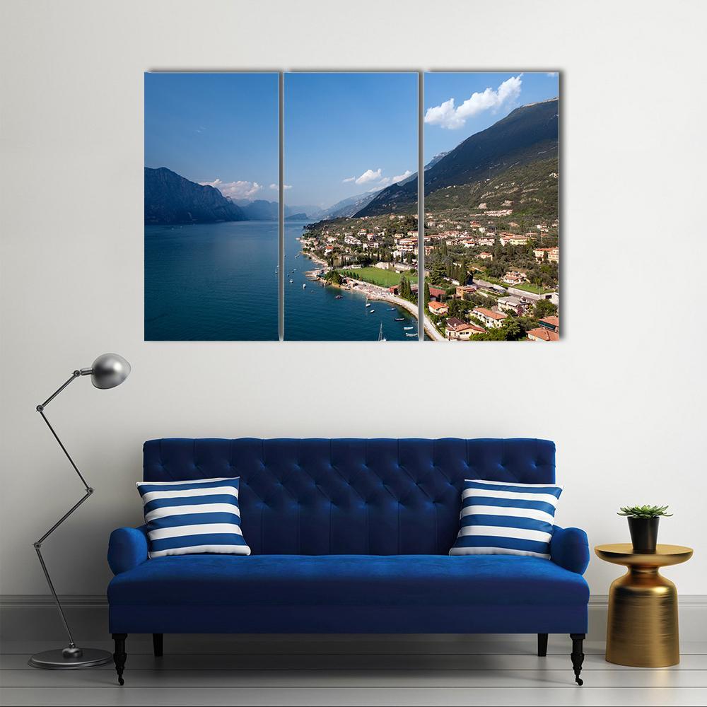 Garda Lake Italy Canvas Wall Art-3 Horizontal-Gallery Wrap-37" x 24"-Tiaracle
