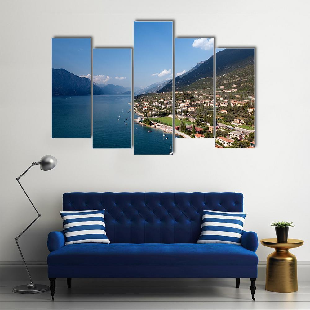 Garda Lake Italy Canvas Wall Art-5 Pop-Gallery Wrap-47" x 32"-Tiaracle