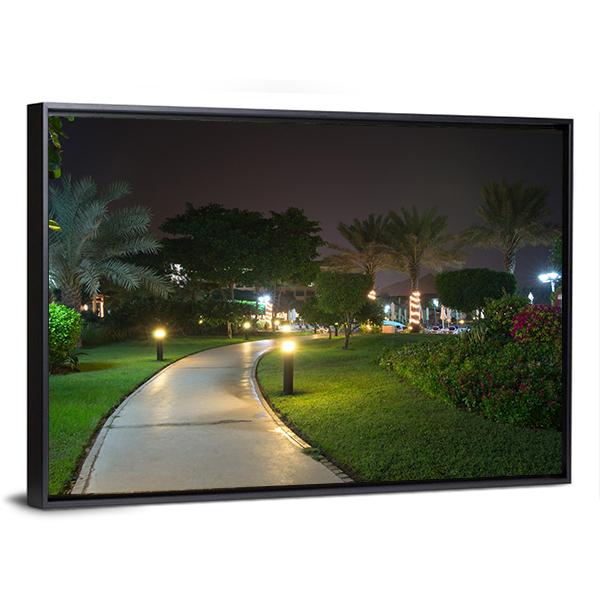 Garden At Night Canvas Wall Art-3 Horizontal-Gallery Wrap-25" x 16"-Tiaracle