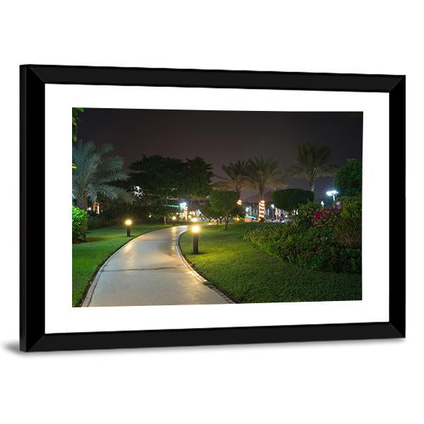 Garden At Night Canvas Wall Art-3 Horizontal-Gallery Wrap-25" x 16"-Tiaracle