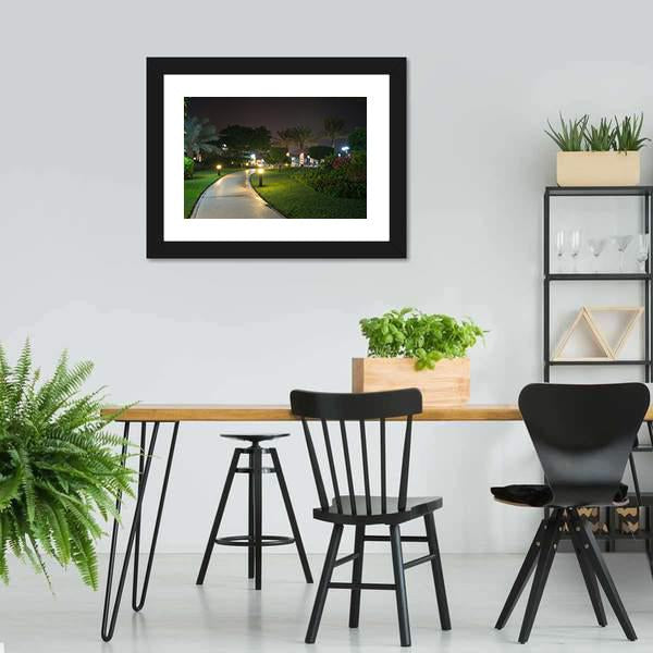 Garden At Night Canvas Wall Art-3 Horizontal-Gallery Wrap-25" x 16"-Tiaracle
