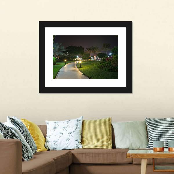Garden At Night Canvas Wall Art-3 Horizontal-Gallery Wrap-25" x 16"-Tiaracle