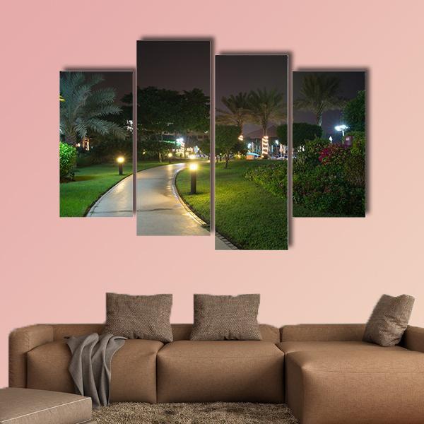 Garden At Night Canvas Wall Art-4 Pop-Gallery Wrap-50" x 32"-Tiaracle