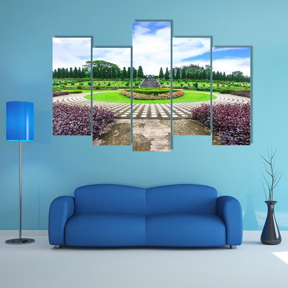 Garden Flowers Thailand Canvas Wall Art-5 Pop-Gallery Wrap-47" x 32"-Tiaracle