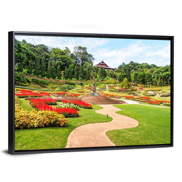 Garden In North Thailand Canvas Wall Art-3 Horizontal-Gallery Wrap-25" x 16"-Tiaracle