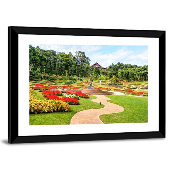 Garden In North Thailand Canvas Wall Art-3 Horizontal-Gallery Wrap-25" x 16"-Tiaracle