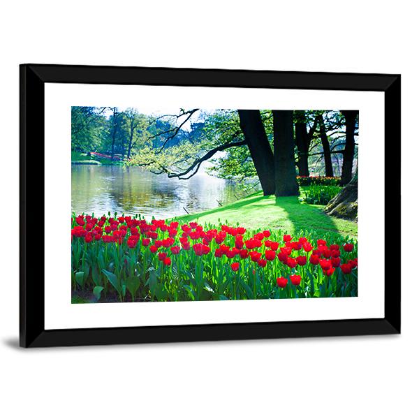 Garden Landscape Canvas Wall Art-3 Horizontal-Gallery Wrap-25" x 16"-Tiaracle