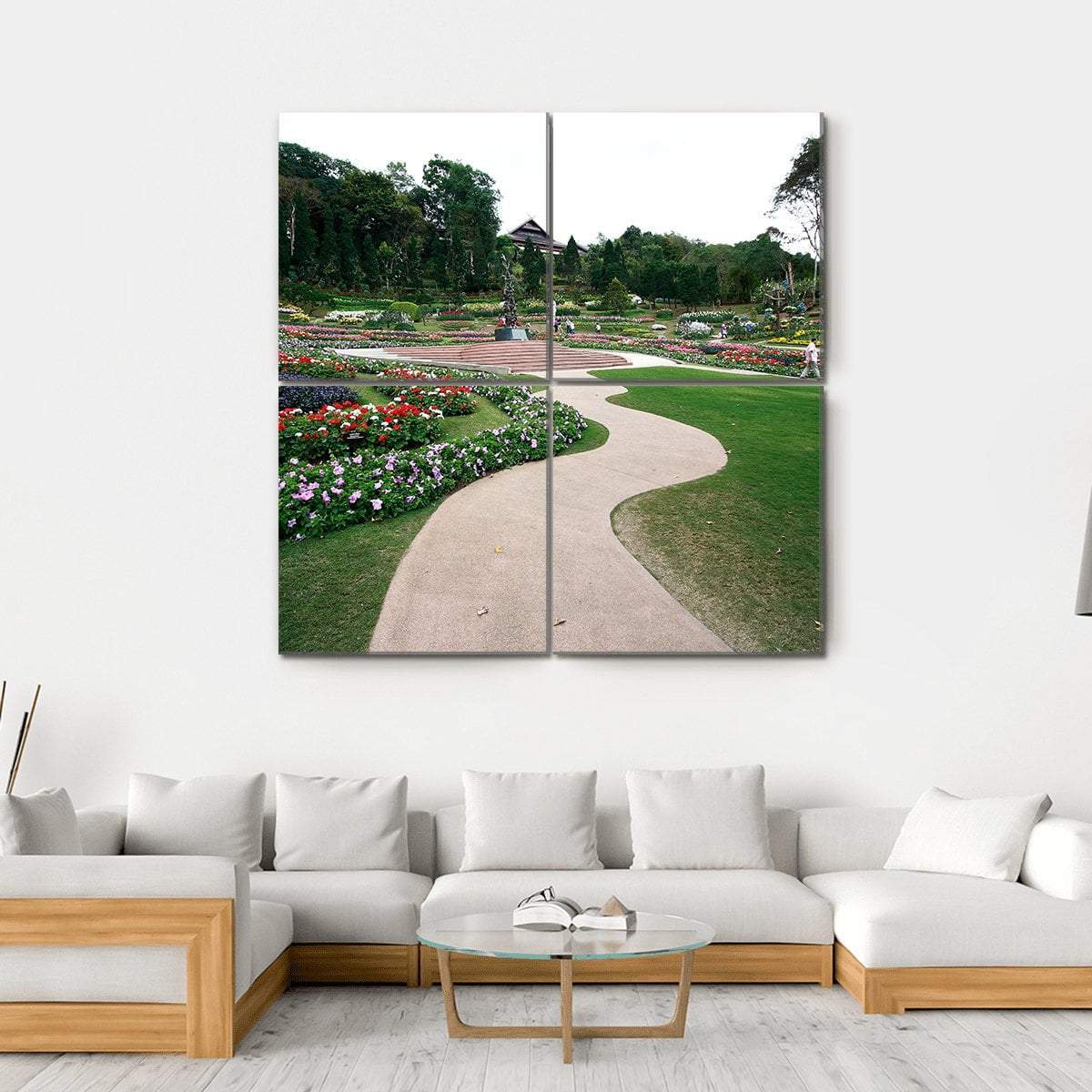 Mae Fah Luang Garden Canvas Wall Art-4 Square-Gallery Wrap-17" x 17"-Tiaracle