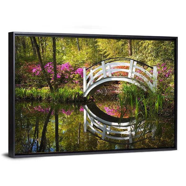 Garden Nature Pond Canvas Wall Art-5 Horizontal-Gallery Wrap-22" x 12"-Tiaracle