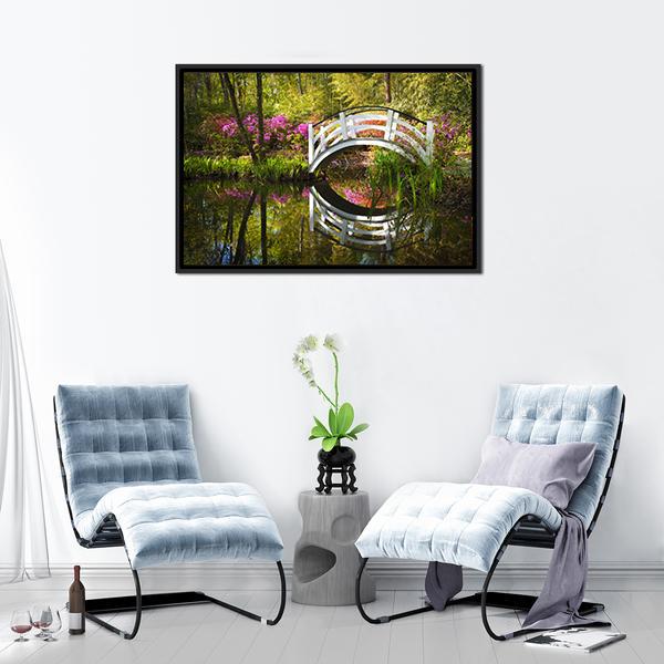 Garden Nature Pond Canvas Wall Art-5 Horizontal-Gallery Wrap-22" x 12"-Tiaracle