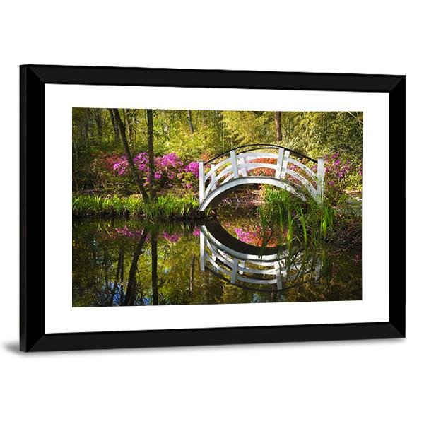 Garden Nature Pond Canvas Wall Art-5 Horizontal-Gallery Wrap-22" x 12"-Tiaracle
