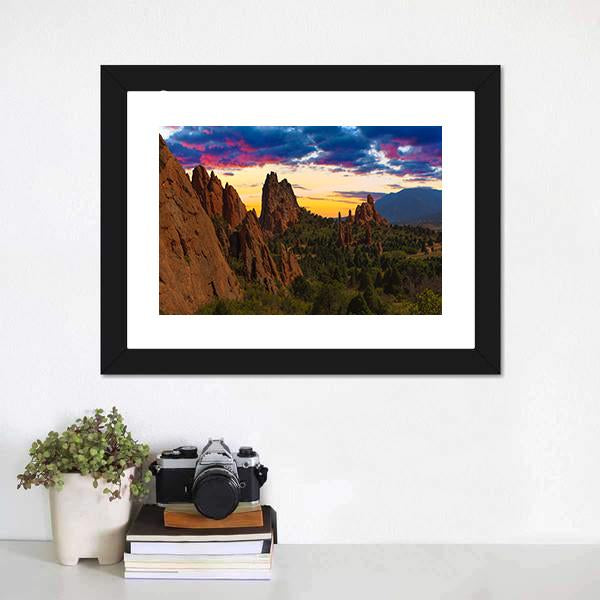 Garden Of Gods Canvas Wall Art-1 Piece-Framed Print-30" x 20"-Tiaracle