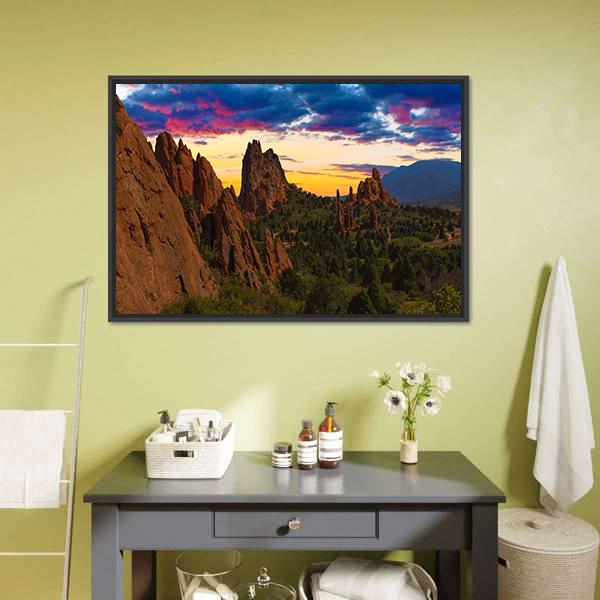 Garden Of Gods Canvas Wall Art-1 Piece-Floating Frame-36" x 24"-Tiaracle