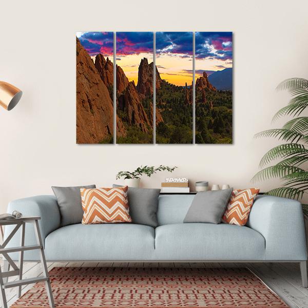 Garden Of Gods Canvas Wall Art-4 Horizontal-Gallery Wrap-34" x 24"-Tiaracle