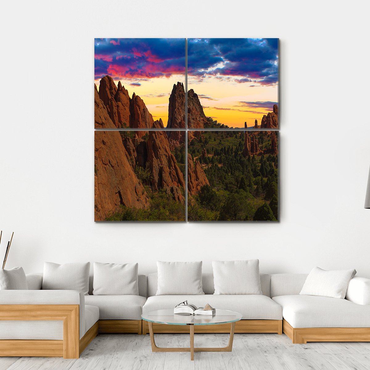 Garden Of Gods Canvas Wall Art-4 Square-Gallery Wrap-17" x 17"-Tiaracle