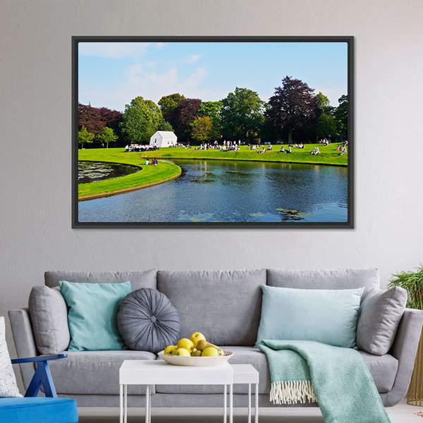 Garden Of Scottish National Gallery Canvas Wall Art-3 Horizontal-Gallery Wrap-25" x 16"-Tiaracle