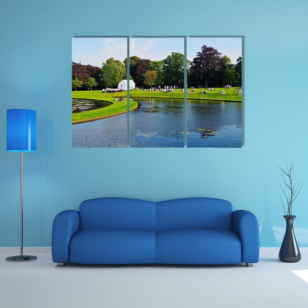 Garden Of Scottish National Gallery Canvas Wall Art-3 Horizontal-Gallery Wrap-37" x 24"-Tiaracle